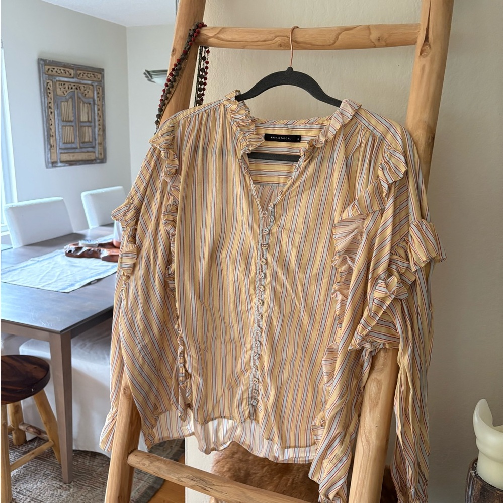 Striped Ruffle Blouse